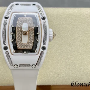 Richard Mille RM07-01 White Diamond Swiss Automatic Kautschukarmband 1:1 Clone Watch