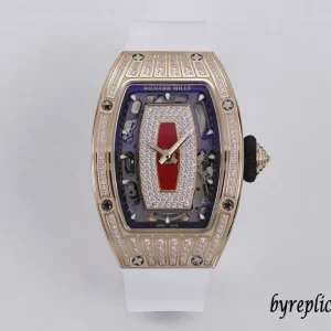 Richard Mille RM07-1 45mm Rot Zifferblatt Automatik Kautschukarmband 1:1 Clone Watch