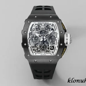 Richard Mille RM11-03 45mm Schwarz Schweizer Automatikwerk Kautschukarmband 1:1 Clone Watch