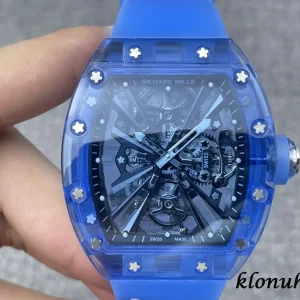 Richard Mille RM12-01 45mm Blue Dial Swiss Automatic Kautschukarmband 1:1 Clone Watch
