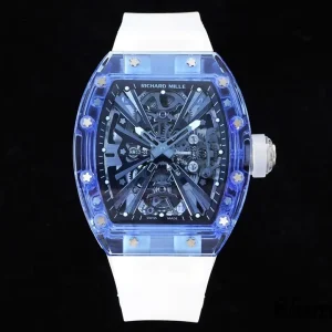 Richard Mille RM12-01 45mm Blaue Zifferblatt Automatik Kautschukarmband 1:1 Clone Watch
