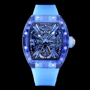 Richard Mille RM12-01 45mm Blaue Zifferblatt Automatik Kautschukarmband 1:1 Clone Watch