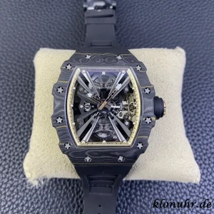 Richard Mille RM12-01 45mm Schwarz Skelett Schweizer Automatikwerk Kautschukarmband 1:1 Clone Watch
