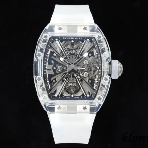Richard Mille RM12-01 45mm Transparent Skeleton Swiss Automatic Kautschukarmband 1:1 Clone Watch