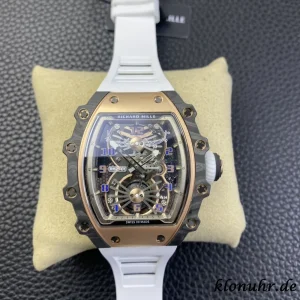 Richard Mille RM21-01 51x43x15mm Weißes Zifferblatt Schweizer Automatikwerk Kautschukarmband 1:1 Clone Watch