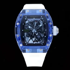Richard Mille RM35-01 42mm Blue Skeleton Swiss Automatic Kautschukarmband 1:1 Clone Watch
