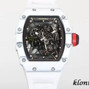 Richard Mille RM35-01 49.94mm Schwarz Skelett Schweizer Automatikwerk Kautschukarmband 1:1 Clone Watch