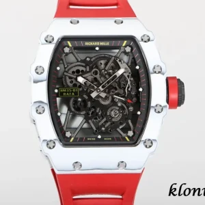 Richard Mille RM35-01 49.94mm Schwarz Skelett Schweizer Automatikwerk Kautschukarmband 1:1 Clone Watch