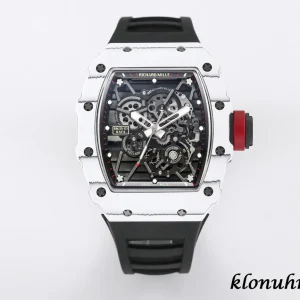 Richard Mille RM 35-01 Rafael Nadal 45mm Skeleton Black Swiss Automatic Kautschukarmband 1:1 Clone Watch