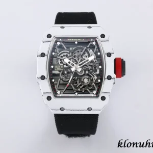 Richard Mille RM 35-01 Rafael Nadal 45mm Skeleton Black Swiss Automatic Kautschukarmband 1:1 Clone Watch