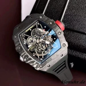 Richard Mille RM35-02 45mm Skeleton Black Swiss Automatic Kautschukarmband 1:1 Clone Watch