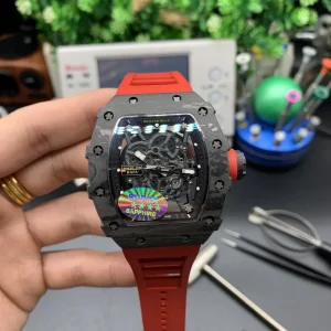 Richard Mille RM35-02 42mm Black Dial Automatic Rubber Bracelet 1:1 Clone Watch