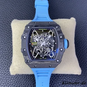 Richard Mille RM35-02 45mm Blaue Zifferblatt Automatik Kautschukarmband 1:1 Clone Watch