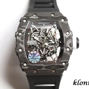 Richard Mille RM35-02 45mm Blaues Zifferblatt Automatik Kautschukarmband 1:1 Clone Watch