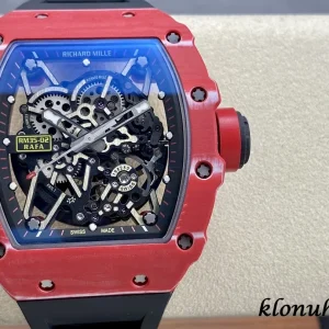 Richard Mille RM35-02 Rafael Nadal 45mm Blaues Zifferblatt Schweizer Automatikwerk Kautschukarmband 1:1 Clone Watch