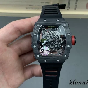 Richard Mille RM35-02 42MM Black Skeleton Swiss Automatic Kautschukarmband 1:1 Clone Watch