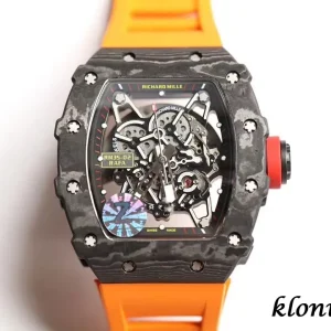 Richard Mille RM35-02 Black Carbon Orange Rubber Swiss Automatic 1:1 Clone Watch