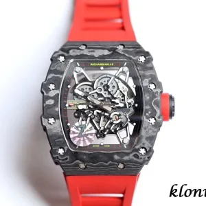 Richard Mille RM35-02 45mm Skeleton Red Dial Swiss Automatic Kautschukarmband 1:1 Clone Watch