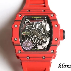 Richard Mille RM35-02 45mm Rot Automatik Kautschukarmband 1:1 Clone Watch