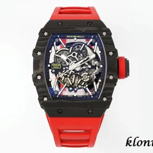 Richard Mille RM35-02 45mm Skelett Blau Schweizer Automatikwerk Kautschukarmband 1:1 Clone Watch