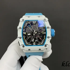 Richard Mille RM35-03 43mm Blaues Zifferblatt Automatikwerk Kautschukarmband 1:1 Clone Watch