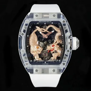 Richard Mille RM 51-01 Dragon Tiger 42mm Black Dial Automatic Rubber Band 1:1 Clone Watch