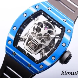 Richard Mille RM52-01 Blue Skeleton Swiss Automatic Kautschukarmband 1:1 Clone Watch