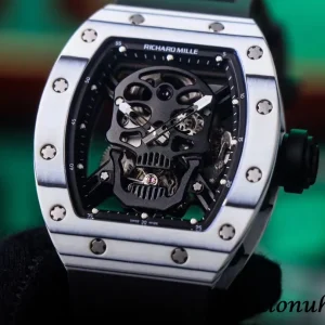 Richard Mille RM52-01 49mm Schwarz Uhrwerk Schweizer Automatikwerk Kautschukarmband 1:1 Clone Watch