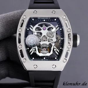 Richard Mille RM52-01 49mm Blaue Zifferblatt Automatik Kautschukarmband 1:1 Clone Watch