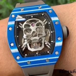 Richard Mille RM52-01 Skull 42mm Black Dial Swiss Automatic Kautschukarmband 1:1 Clone Watch