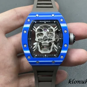 Richard Mille RM 52-01 Blue Skull Swiss Automatic Kautschukarmband 1:1 Clone Watch