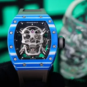 Richard Mille RM 52-01 Blue Skull Swiss Automatic Kautschukarmband 1:1 Clone Watch