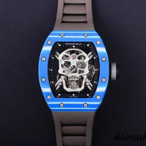 Richard Mille RM52-01 Blue Skull Swiss Automatic Kautschukarmband 1:1 Clone Watch