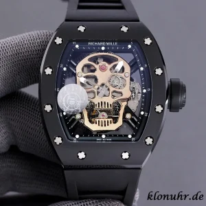 Richard Mille RM52-01 49mm Dunkelblaues Zifferblatt Schweizer Automatikwerk Kautschukarmband 1:1 Clone Watch