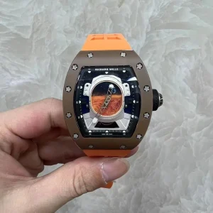 Richard Mille RM 52-05 42mm Orange Zifferblatt Automatik Kautschukarmband 1:1 Clone Watch