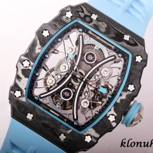 Richard Mille RM53-01 Skeleton Blue Swiss Automatic Rubber 1:1 Clone Watch