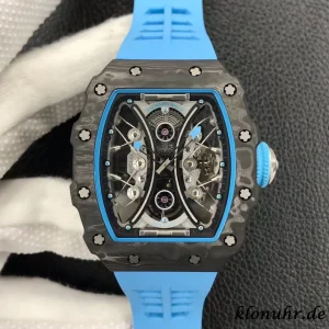 Richard Mille RM53-01 Skeleton Blue Rubber Band Swiss Automatic 1:1 Clone Watch