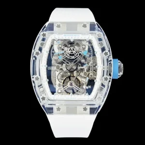 Richard Mille RM 56-01 45mm Blaue Zifferblatt Automatik Kautschukarmband 1:1 Clone Watch