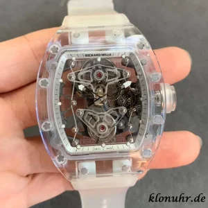 Richard Mille RM56-02 Clear Sapphire 42mm Skeleton Swiss Automatic Kautschukarmband 1:1 Clone Watch