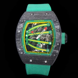 Richard Mille RM59-01 Green Zifferblatt Automatikwerk Kautschukarmband 1:1 Clone Watch