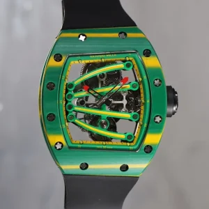 Richard Mille RM59-01 Green and Yellow Skeleton Swiss Automatic Rubber 1:1 Clone Watch