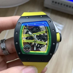 Richard Mille RM 61-01 45mm Gelb Schweizer Automatikwerk Kautschukarmband 1:1 Clone Watch