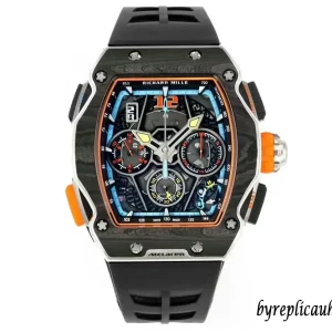 Richard Mille RM 65-01 McLaren W1 45mm Blaues Zifferblatt Automatik Kautschukarmband 1:1 Clone Watch