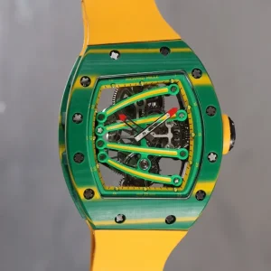 Richard Mille RM 67-01 Yellow and Green Rubber Swiss Automatic 1:1 Clone Watch