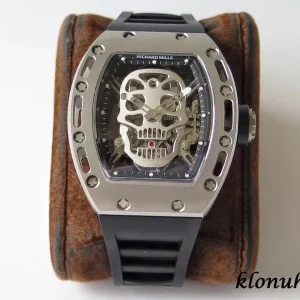 Richard Mille RM 052 Skull 45mm Black Dial Swiss Automatic Kautschukarmband 1:1 Clone Watch