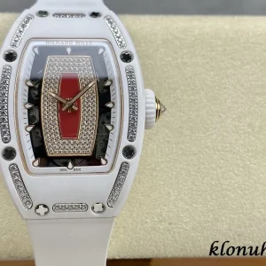Richard Mille RM07-01 Red Lips 45mm Red Zifferblatt Schweizer Automatikwerk Kautschukarmband 1:1 Clone Watch