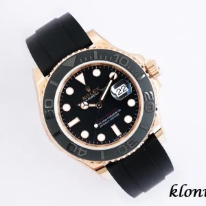 Rolex Yacht-Master 40 Black Dial Automatic Rubber Strap 1:1 Clone Watch