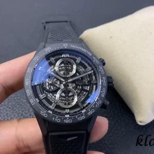 Tag Heuer Carrera 43mm Black Dial Automatic Rubber 1:1 Clone Watch
