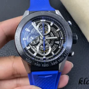 Tag Heuer Carrera 43mm Black Skeleton Swiss Automatic Kautschukarmband 1:1 Clone Watch
