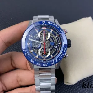 Tag Heuer Carrera 43mm Blaues Zifferblatt Automatikwerk Metallarmband 1:1 Clone Watch